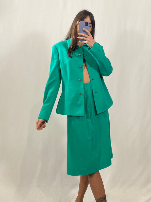 Tailleur vintage Versace verde tg 46