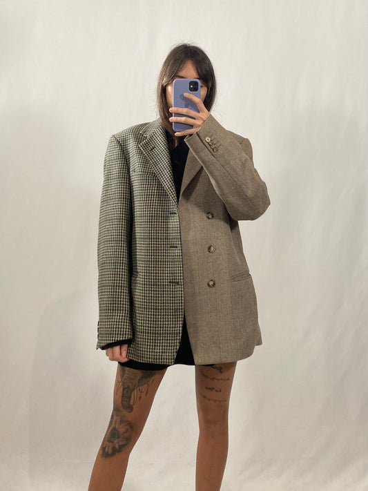 Blazer vintage reworked in lana tg L