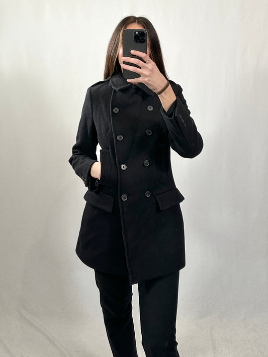 Cappotto vintage Prada nero lana tg 38